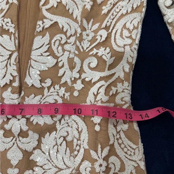 Dress the Population White and Cream Lace Long Sleeve Dress - Picture 5 of 10